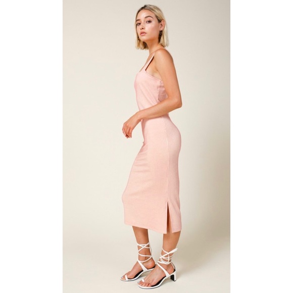 Line & Dot Rib Knit Midi Dress - Picture 2 of 6